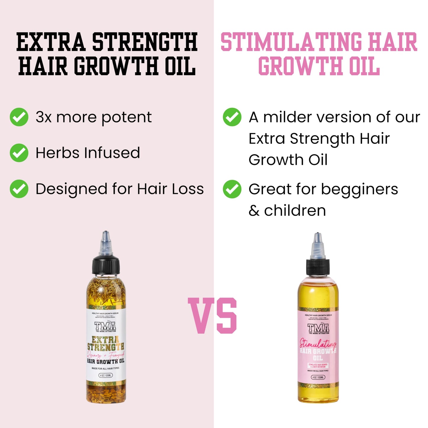 The Mane Attraction anti thinning hair treatment oil clear dropper bottle display