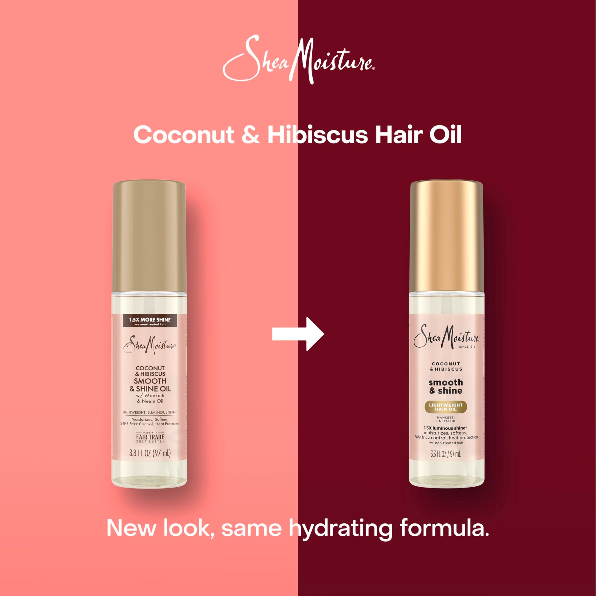 Authentic Shea Moisture Manketti and Neem oil infused hydrating hair serum bottle