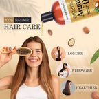 Side view of the 16 Fluid Ounce Natural Riches bottle detailing its multi-purpose use for hair and skin.