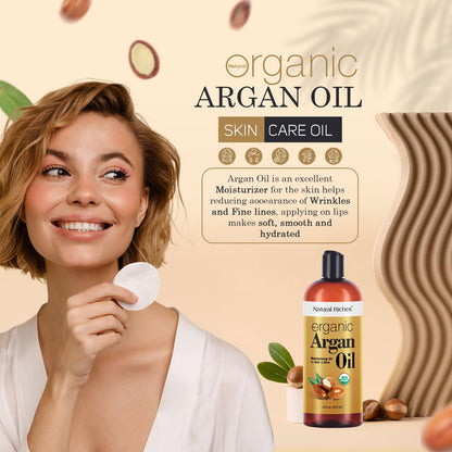 Natural Riches penetrating hair oil bottle standing upright against a clean commercial background.