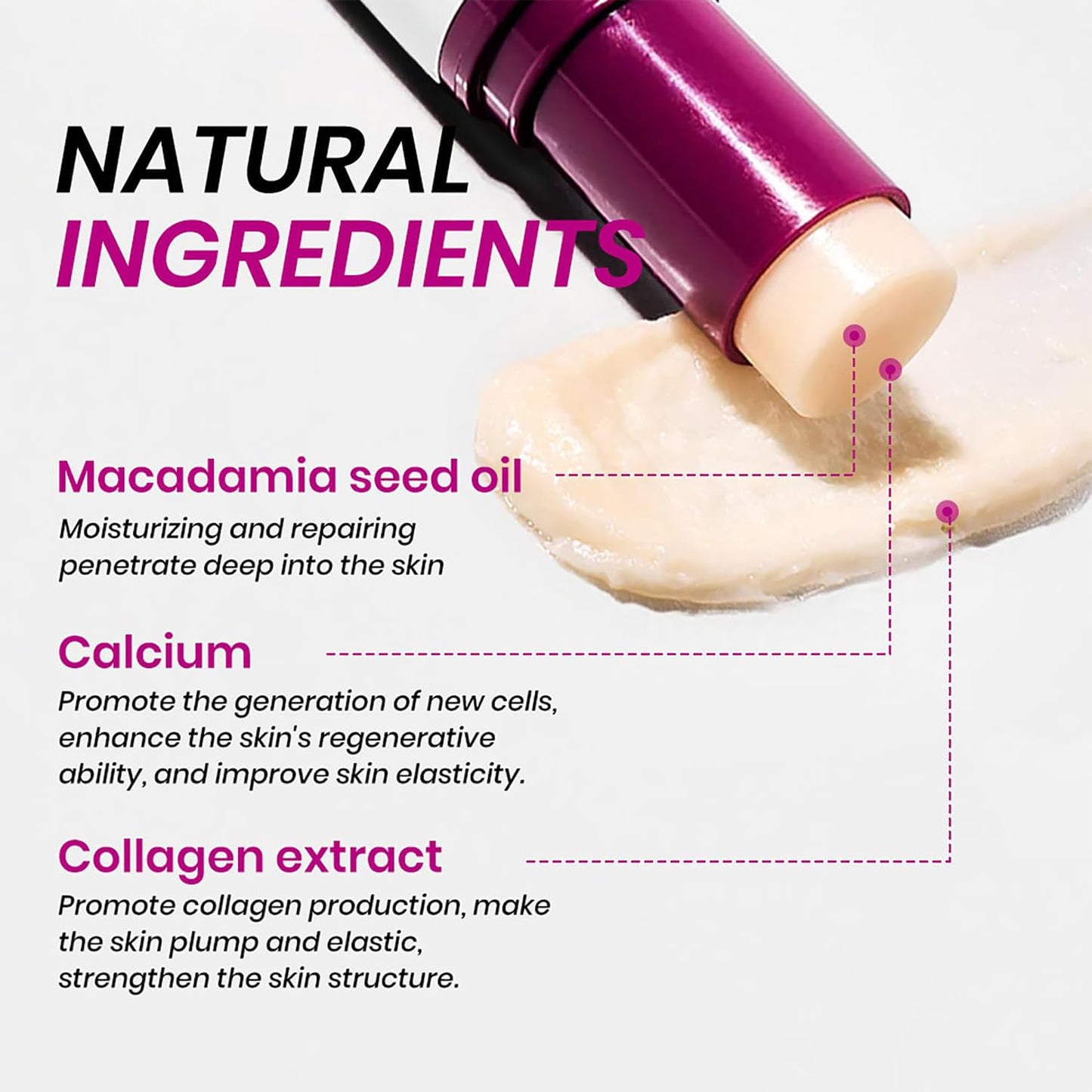 Skincare routine view using ZITNODO collagen moisturizing balm on lips and eyes