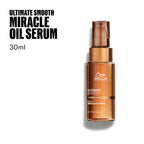 Wella Ultimate Smooth Hair Serum packaging displaying squalane and omega nine ingredients.