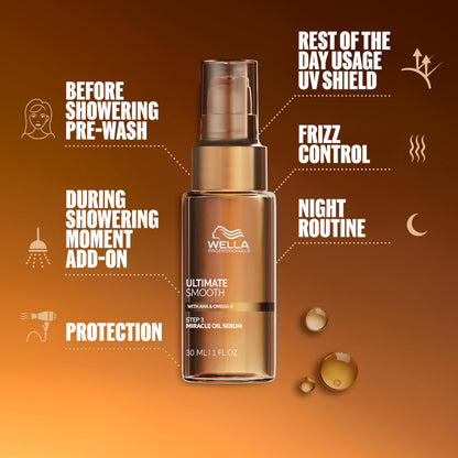 Premium hair smoothing oil by Wella Professionals for dry and dull hair textures.