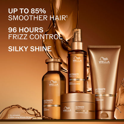 Authentic Wella professional hair treatment serum for smooth and shiny hair results.