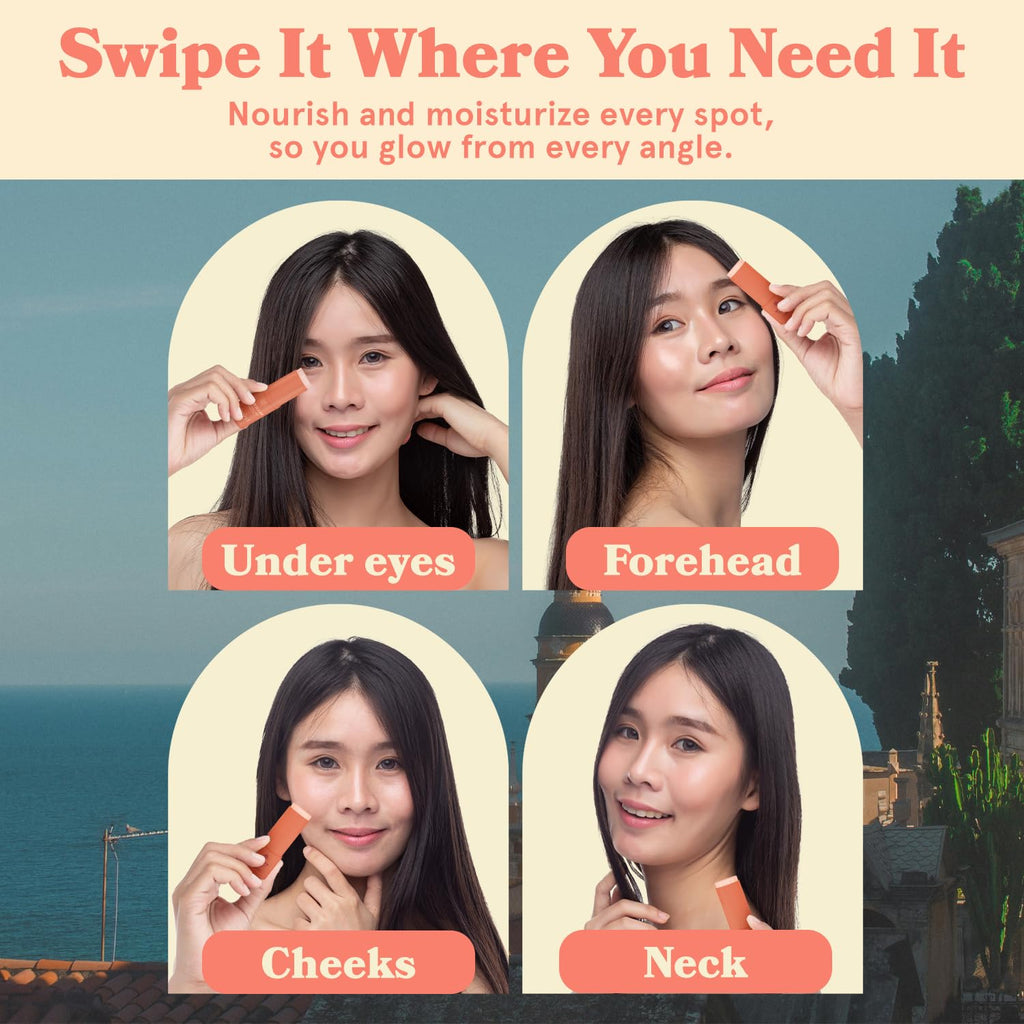 Le Gushe face moisturizer stick being applied