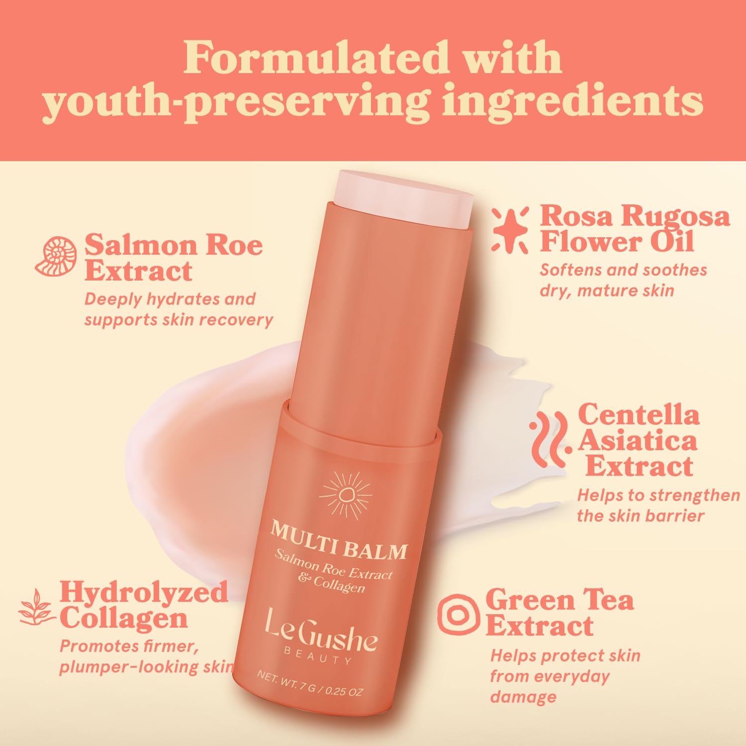 LE GUSHE wrinkle smoothing moisturizer stick for neck and face care