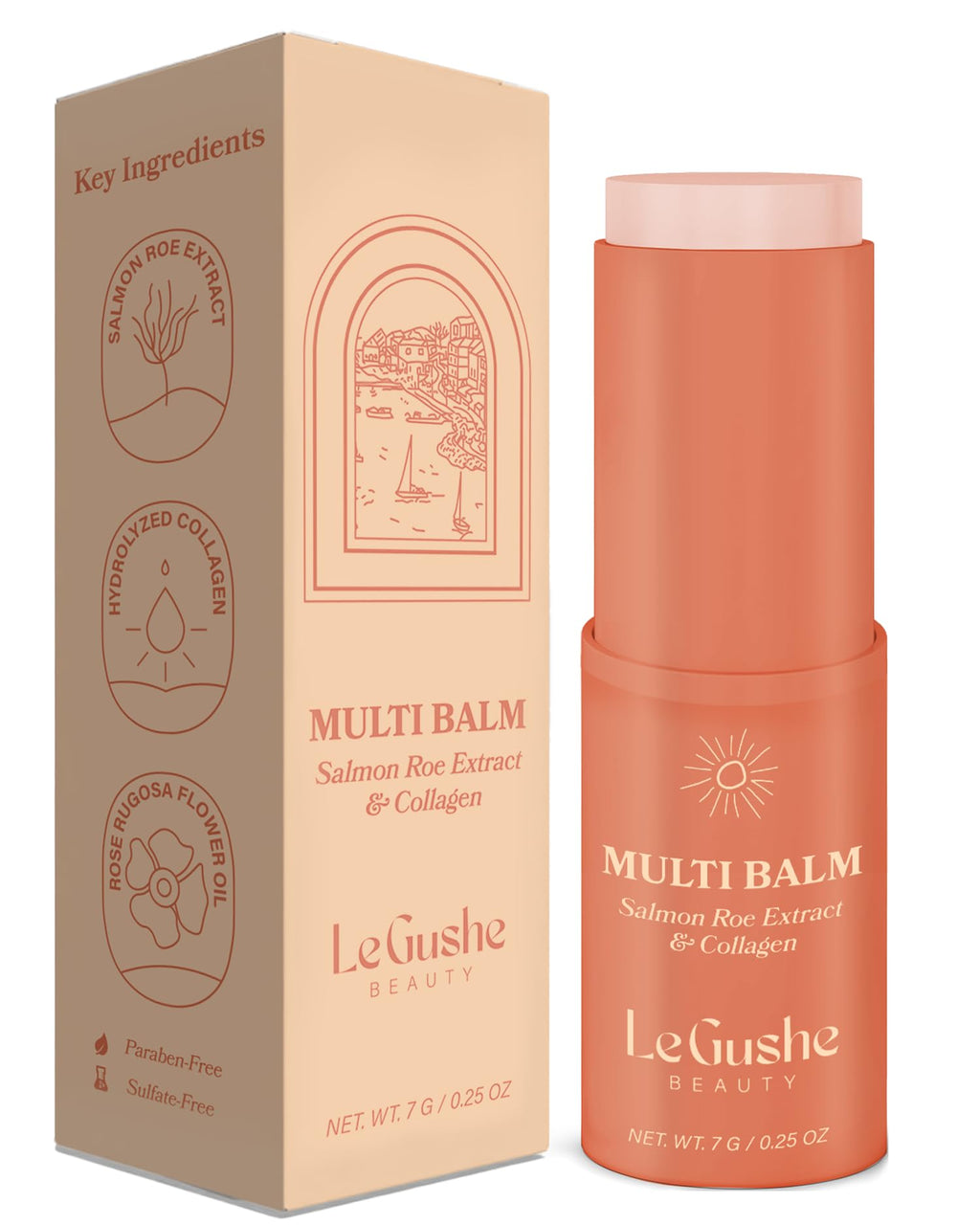 Le Gushe collagen face balm box and stick