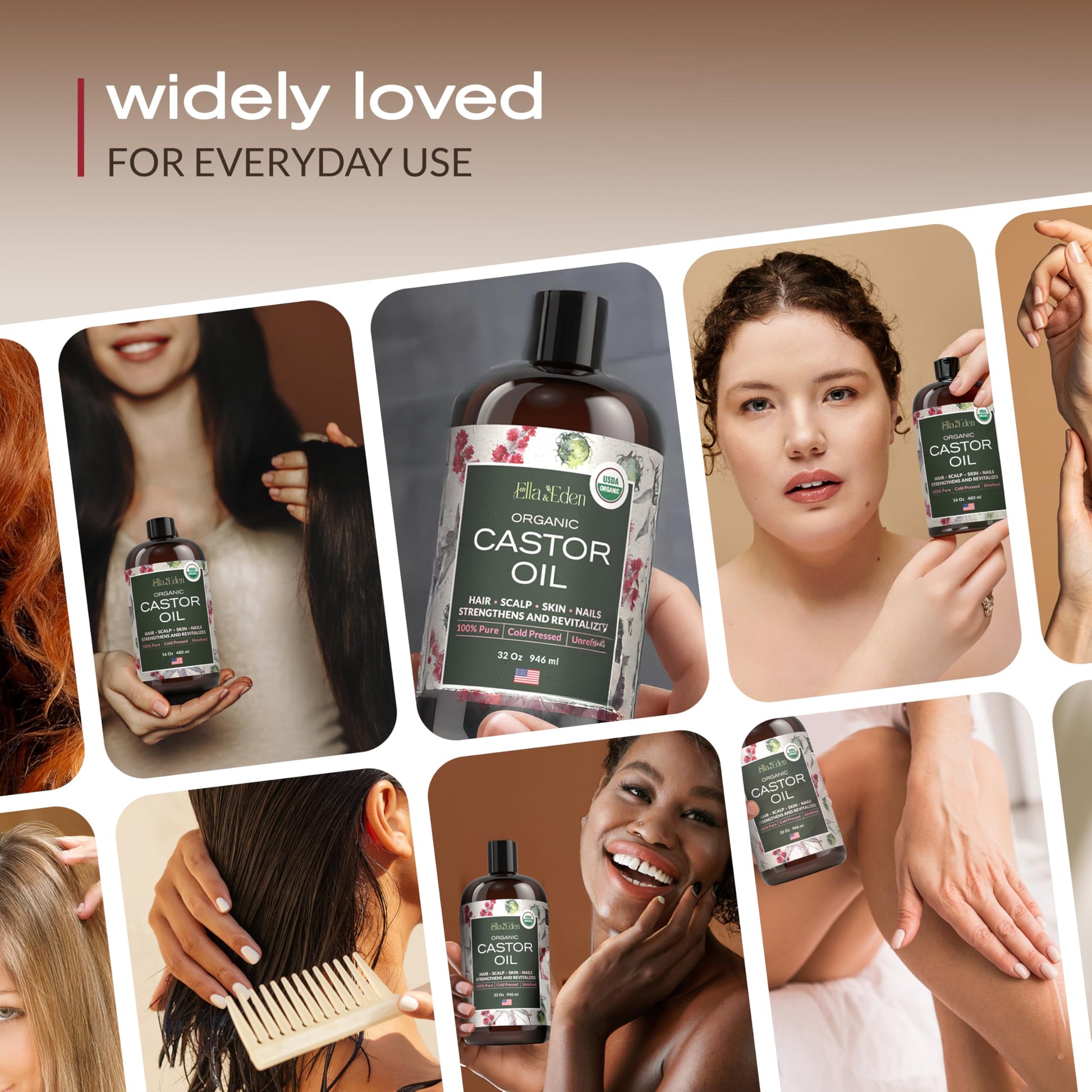 Ella & Eden unrefined castor oil multi purpose beauty product for comprehensive scalp care