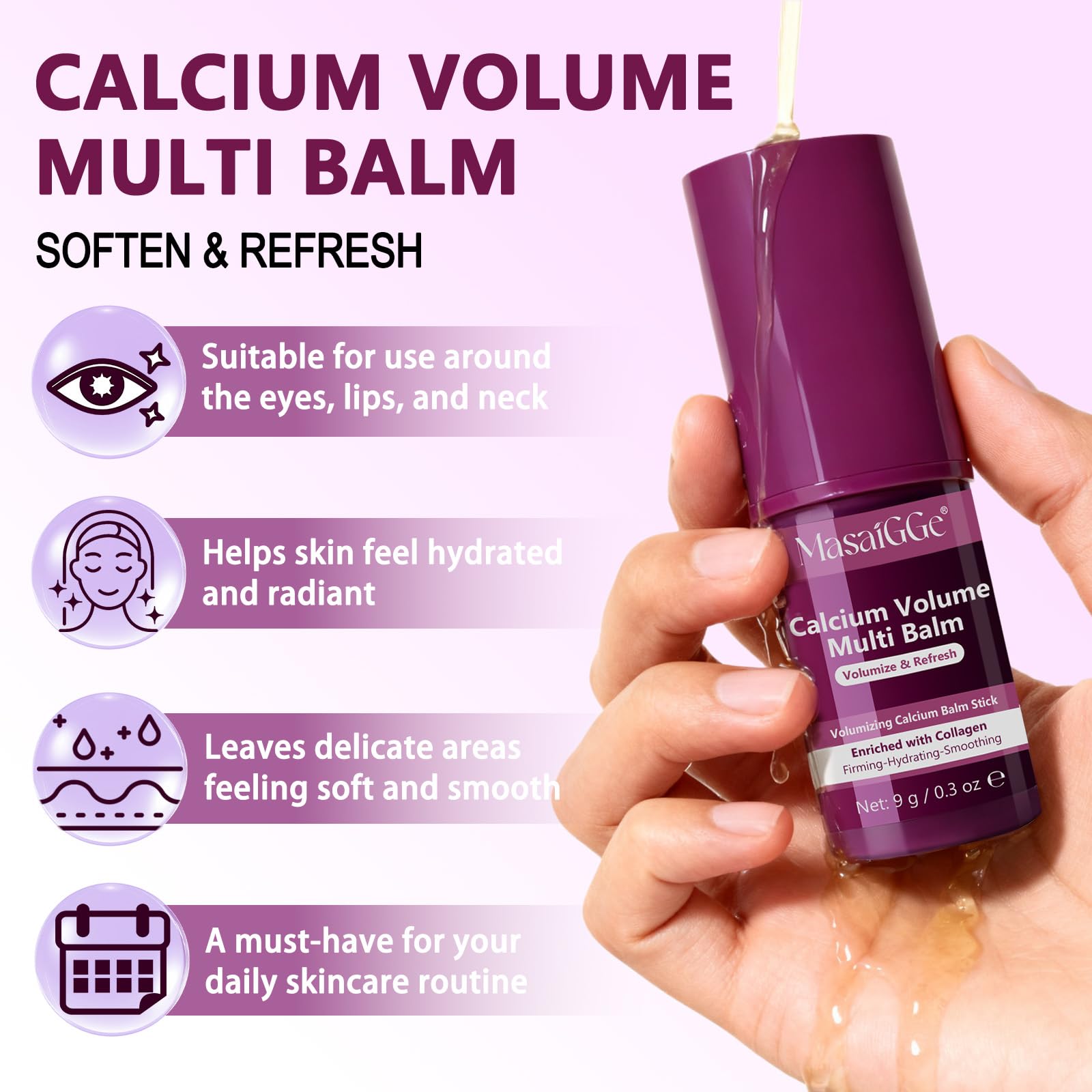 ABOUME purple tube calcium multi balm stick close up