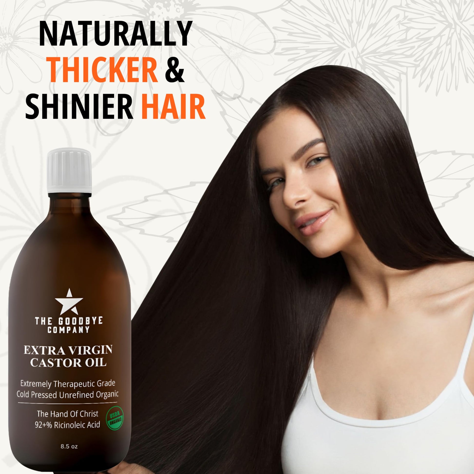 Natural organic castor oil for thick eyelashes and eyebrow growth application