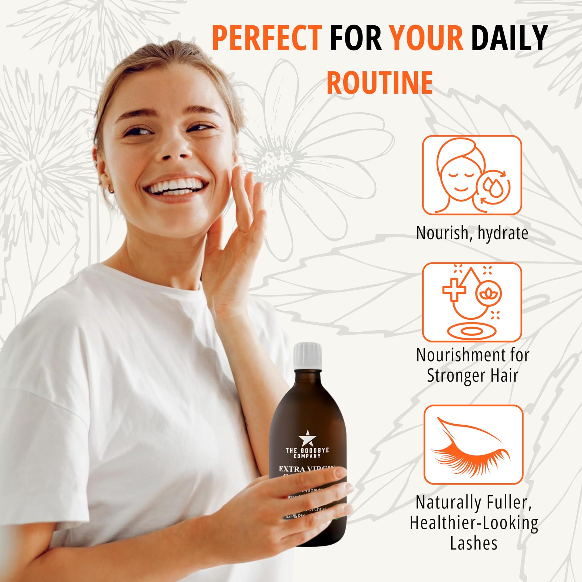 Premium unrefined non-GMO vegan castor oil for skin hydration and detox