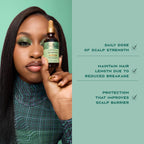 Authentic SheaMoisture ScalpBoost technology hair oil packaging details.