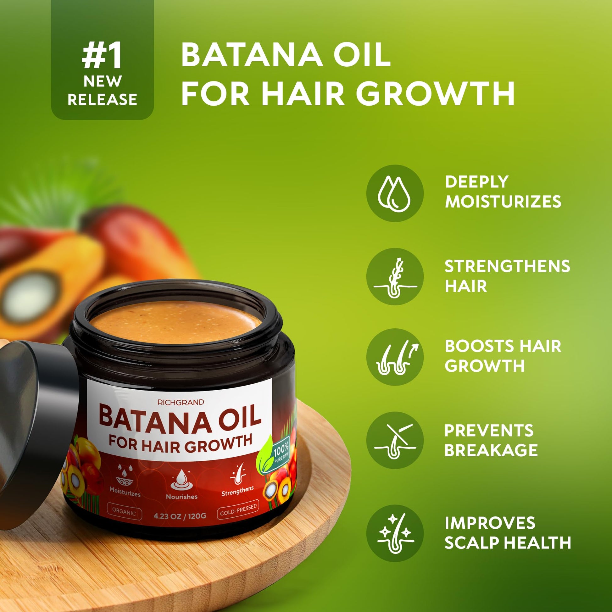 Organic cold pressed hair mask for thicker hair density