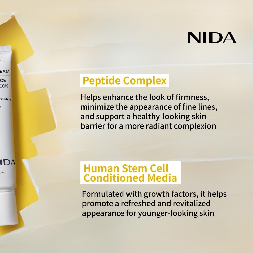USA imported NIDA anti wrinkle cream application on neck