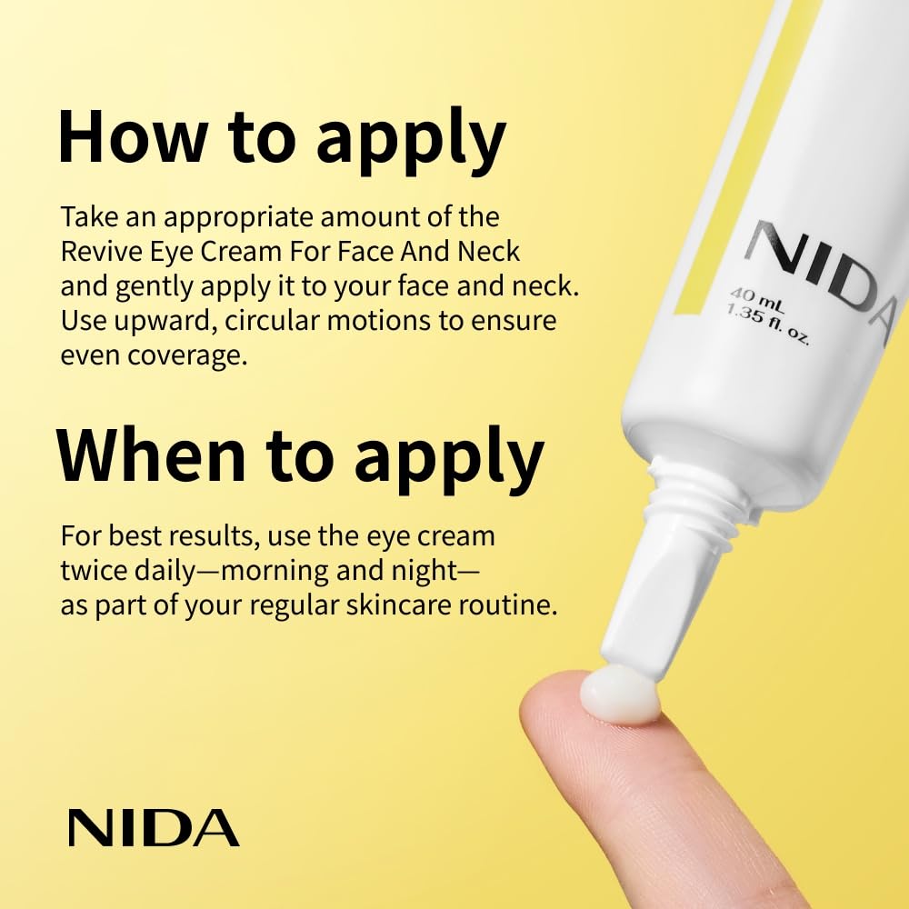 NIDA Revive under eye moisturizing treatment back label ingredients