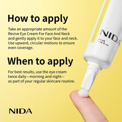 NIDA Revive under eye moisturizing treatment back label ingredients