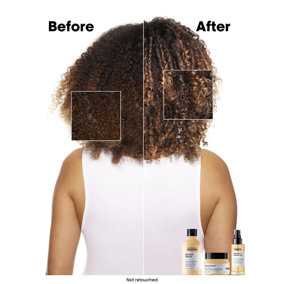 Premium clear lightweight hair repair oil texture drops on clean background