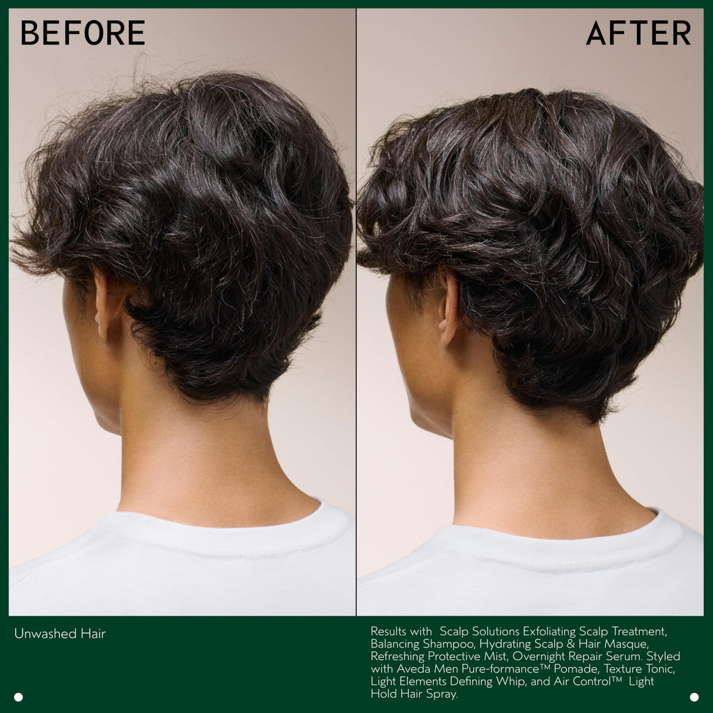 Aveda 150ml scalp treatment bottle side profile view