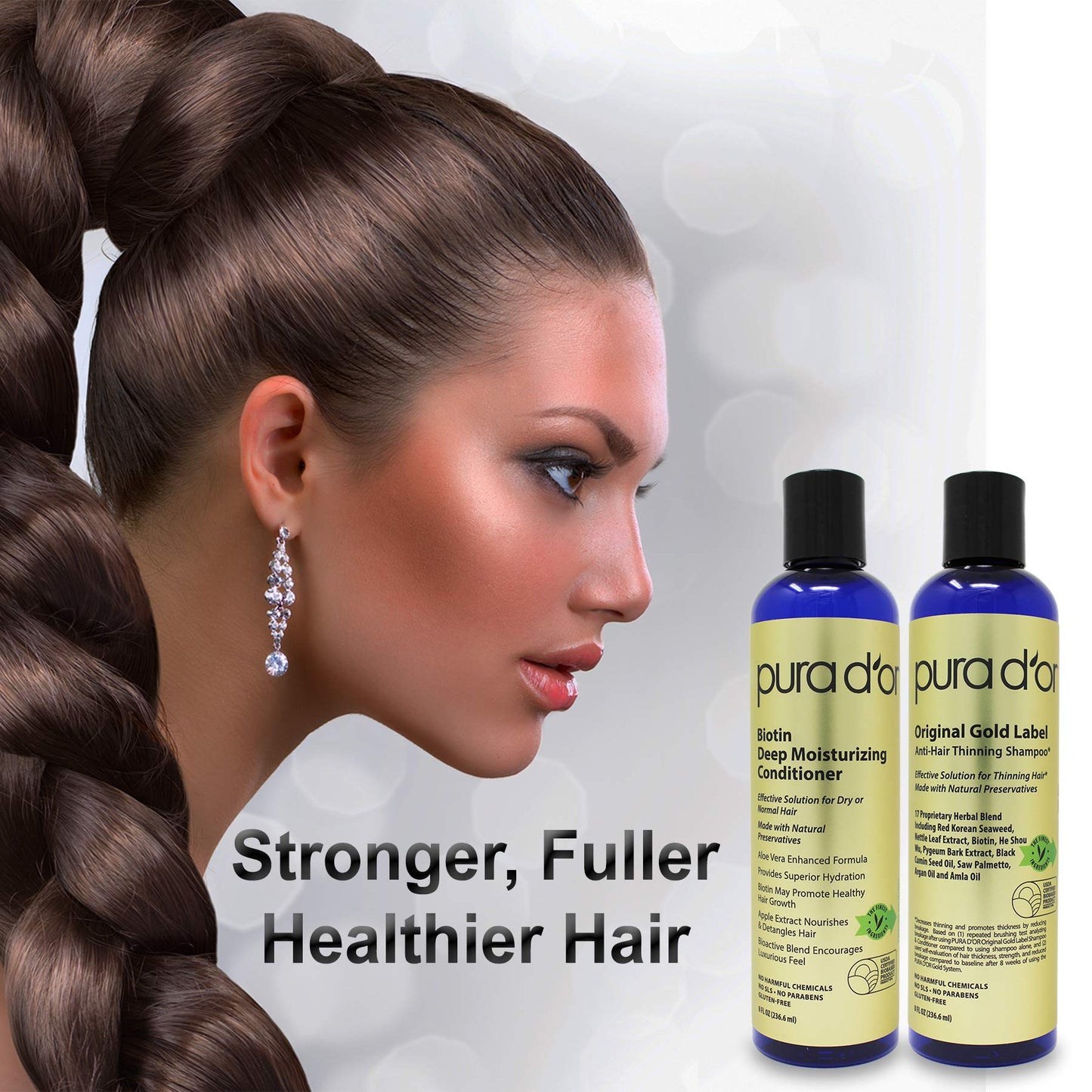 Pura D'or hair care duo set packaging details