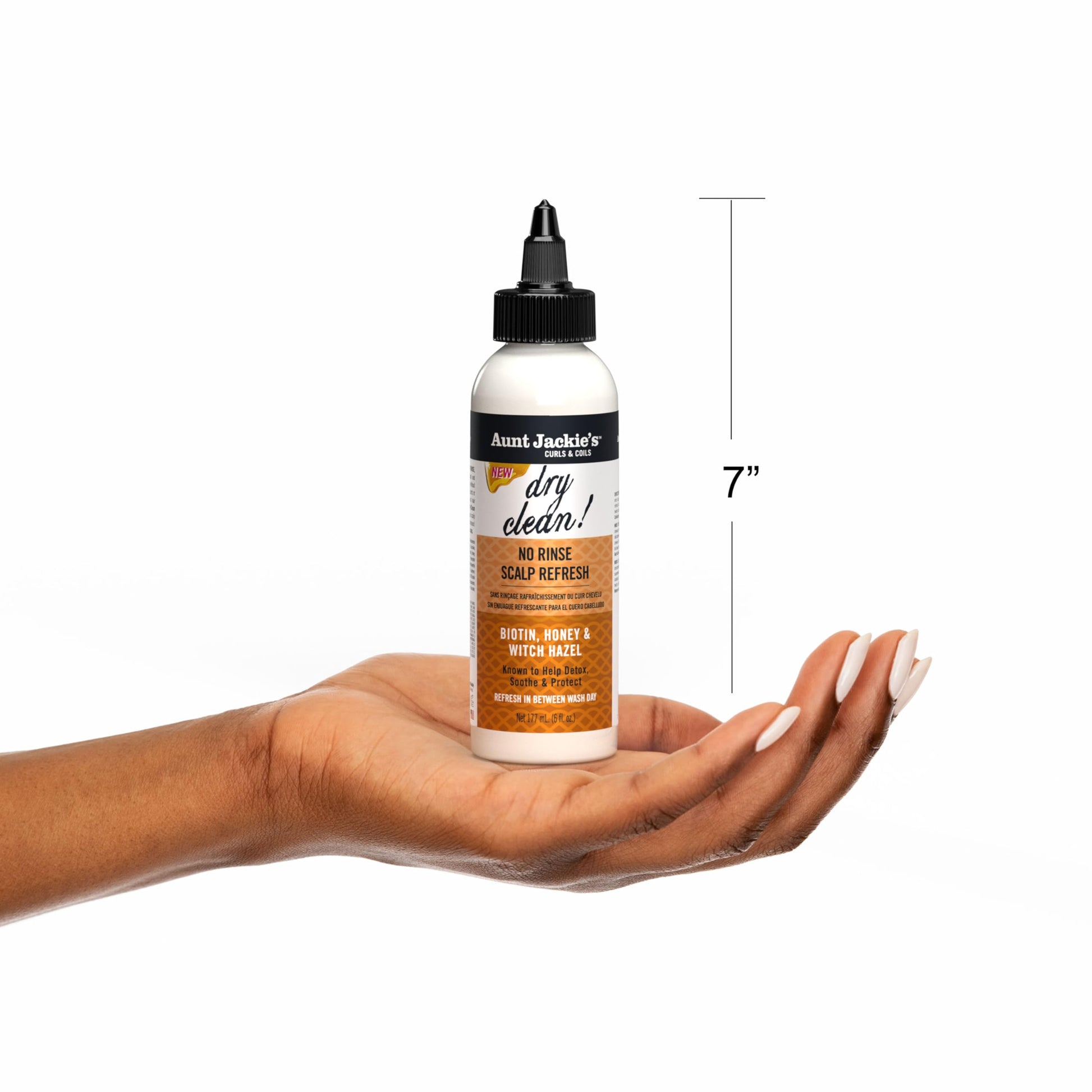 Graphic showcasing key ingredients like witch hazel and honey