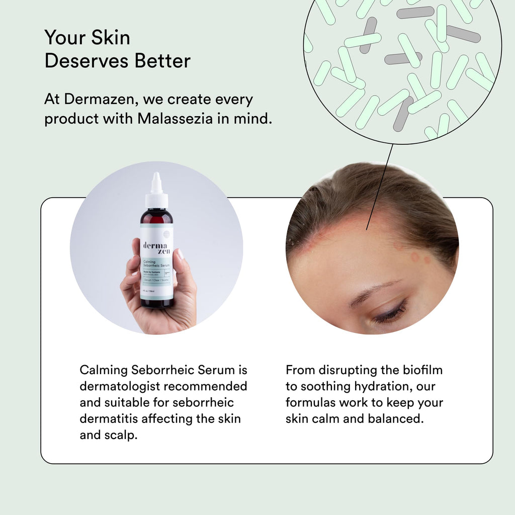 Lifestyle presentation of Dermazen scalp moisturizer for dry and itchy skin