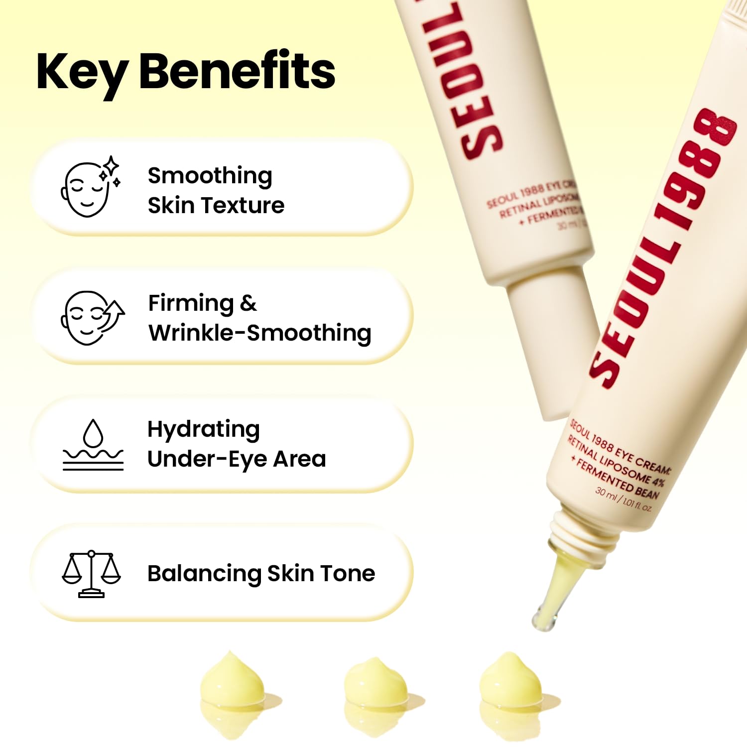 Texture shot of K-SECRET SEOUL 1988 Eye Cream showcasing its smooth serum-like consistency.