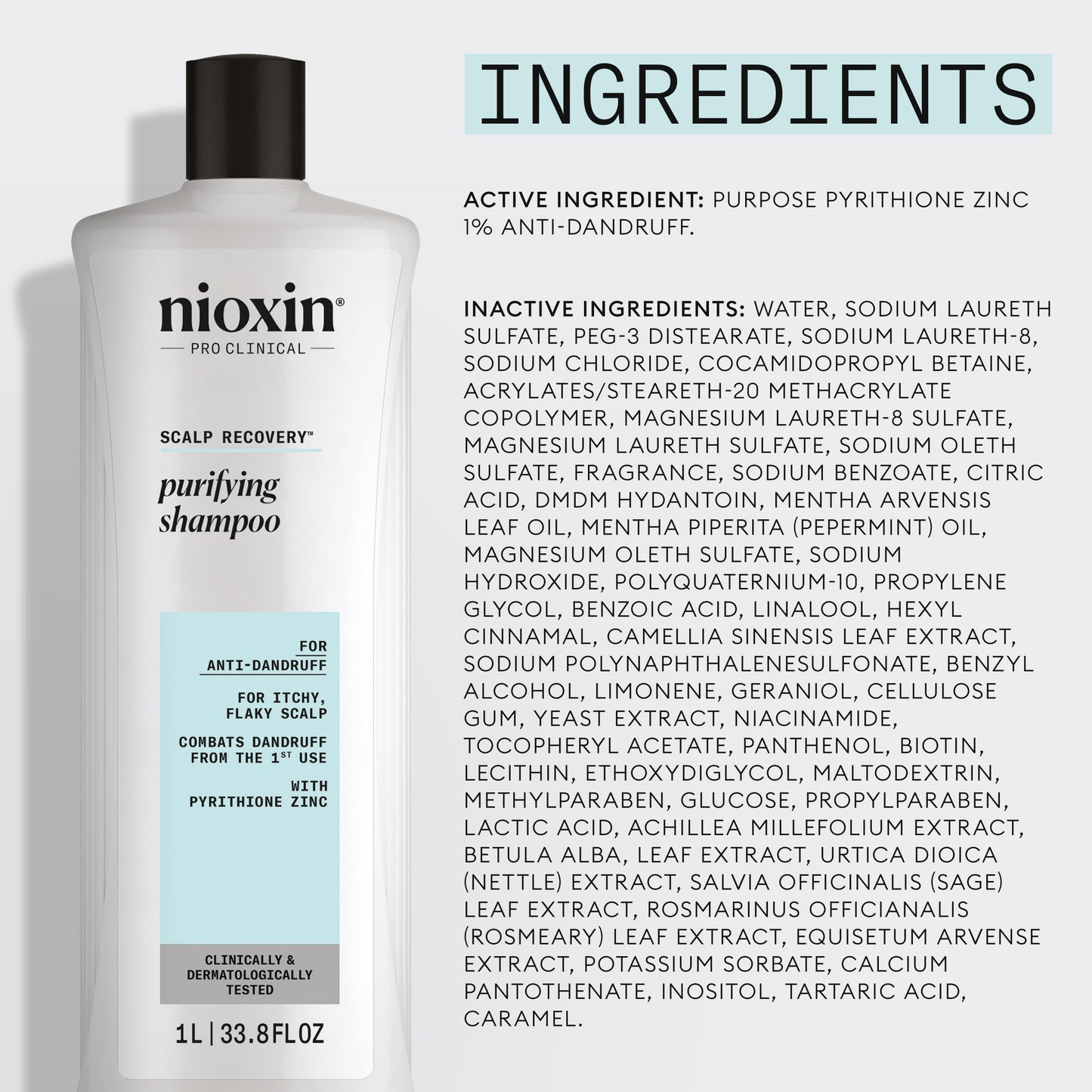 Nioxin shampoo cap and bottle texture detail