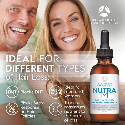 Back of NutraM hair serum bottle showing ingredients