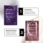 Malibu C curl wellness treatment packet displayed against a clean background