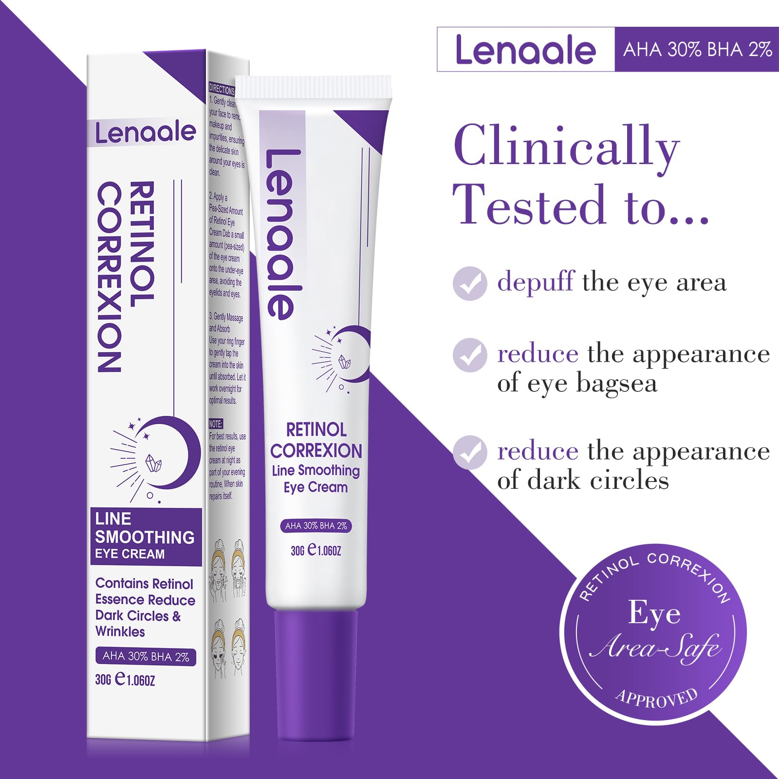 Coui Skincare Retinol Correxion eye treatment packaging box with clear usage instructions.