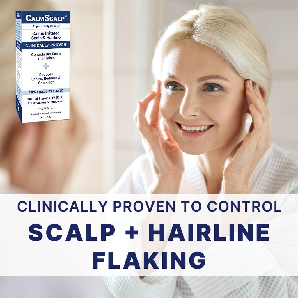 Close up of CalmScalp solution label information