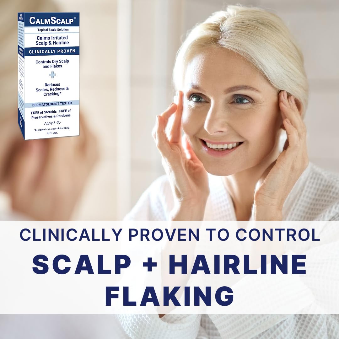 Close up of CalmScalp solution label information