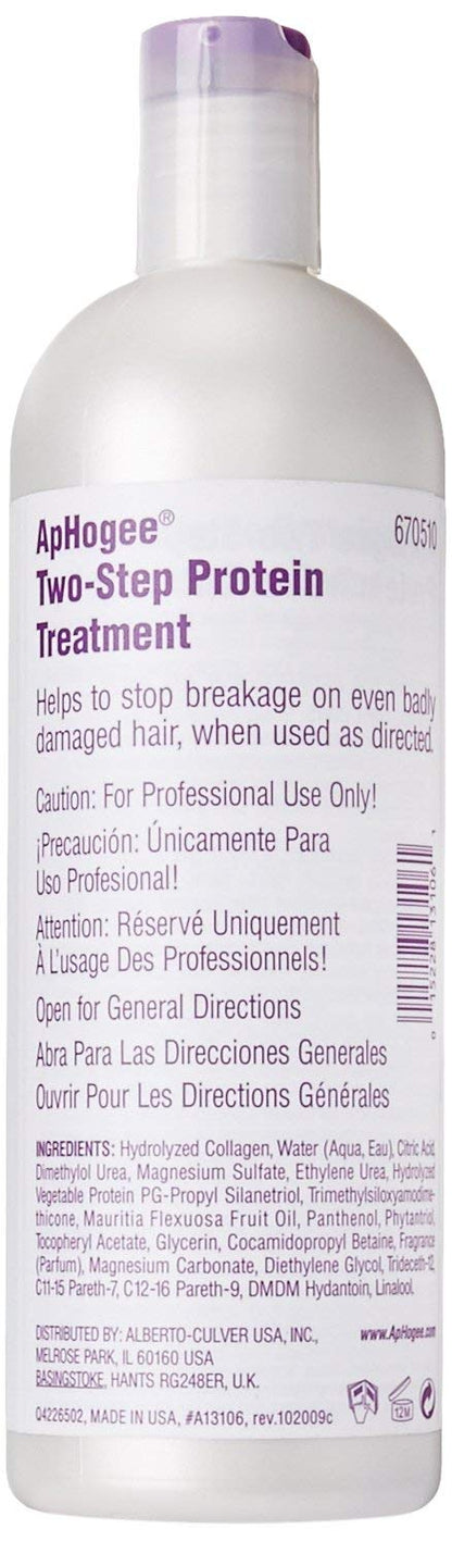 Aphogee protein treatment bottle for damaged hair repair