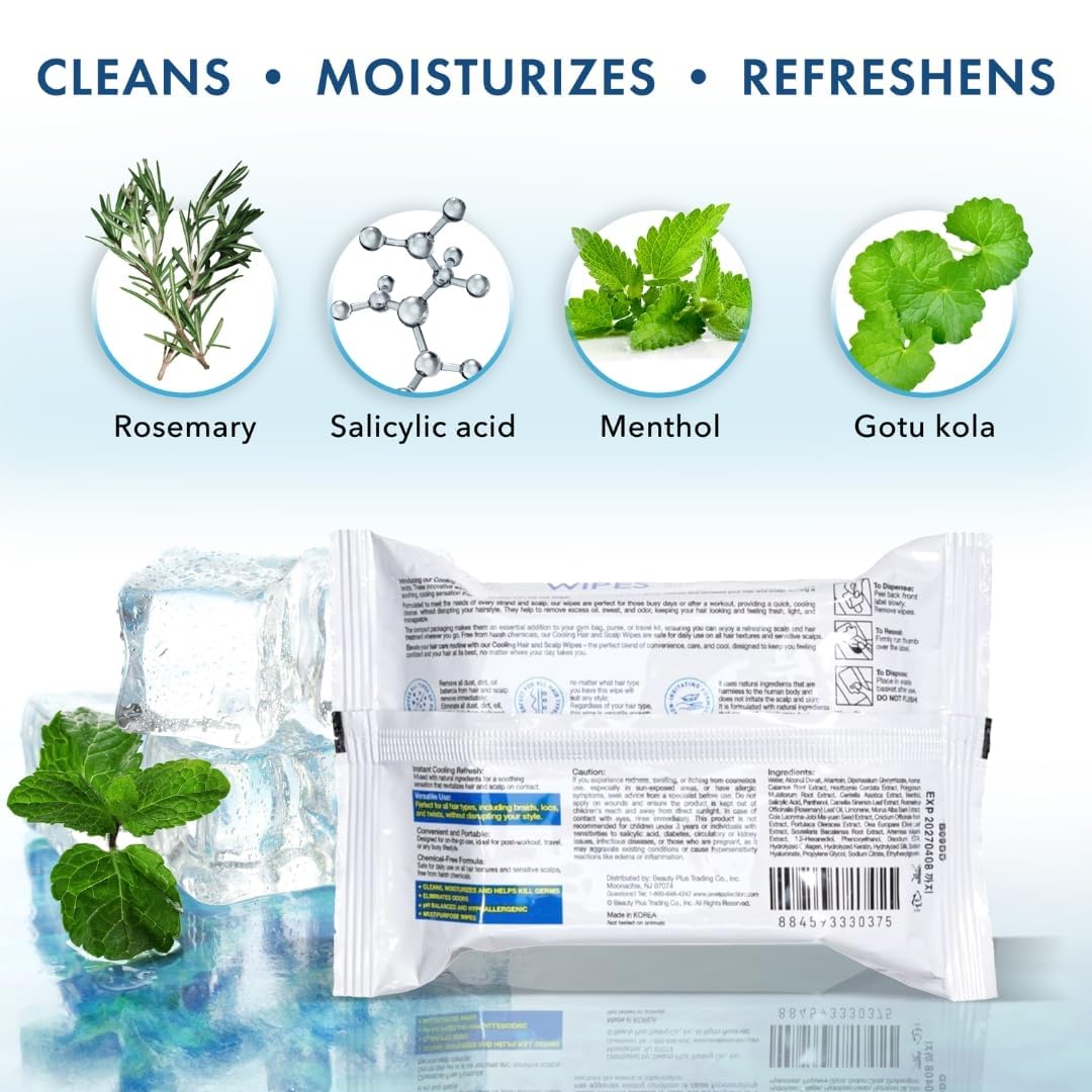 Close up of Esha Hair and Scalp Wipes label