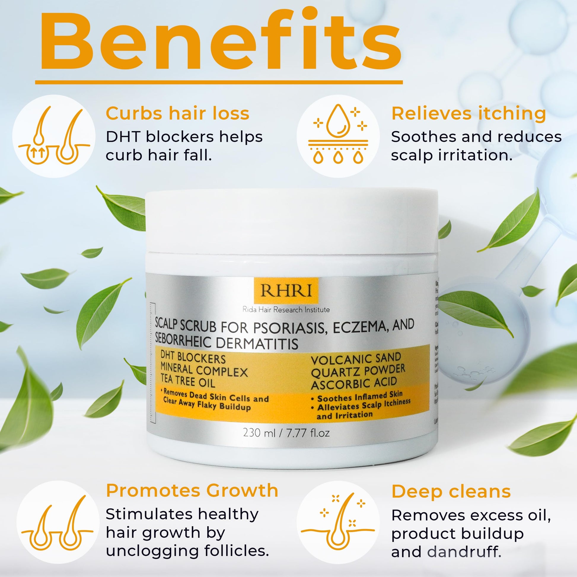 Rida Hair Research Institute Scalp Scrub for psoriasis and eczema relief