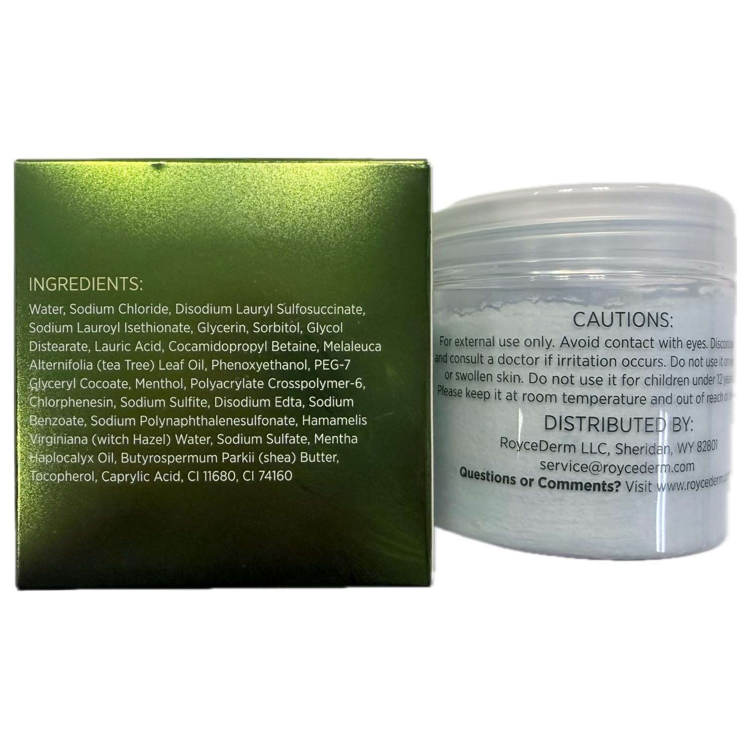 Lifestyle shot of Roycederm scalp scrub jar
