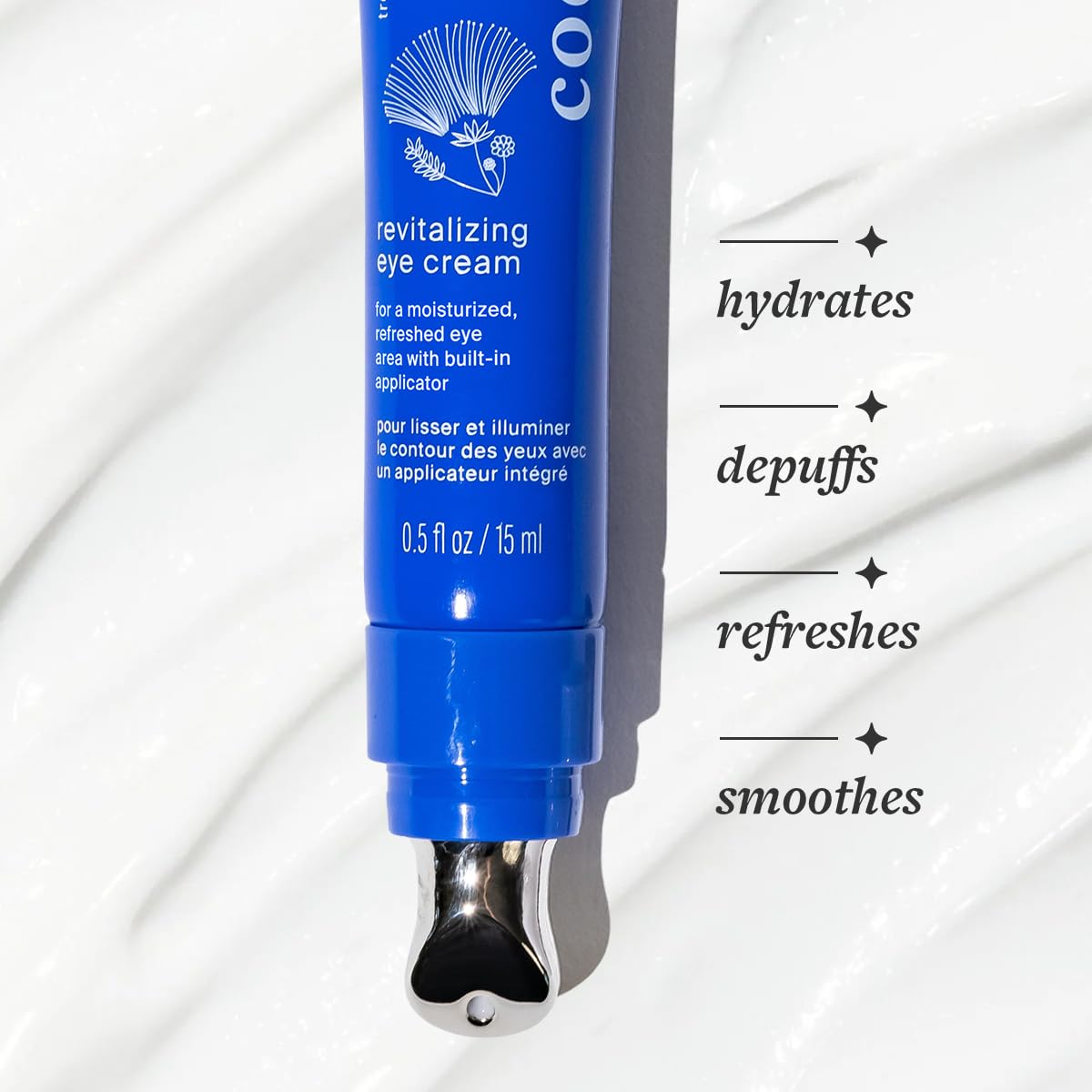 Cocokind 0.5 Fluid Ounce eye cream packaging for dark circles and puffiness.
