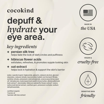 USA imported Cocokind eye cream tube showing the official brand logo.
