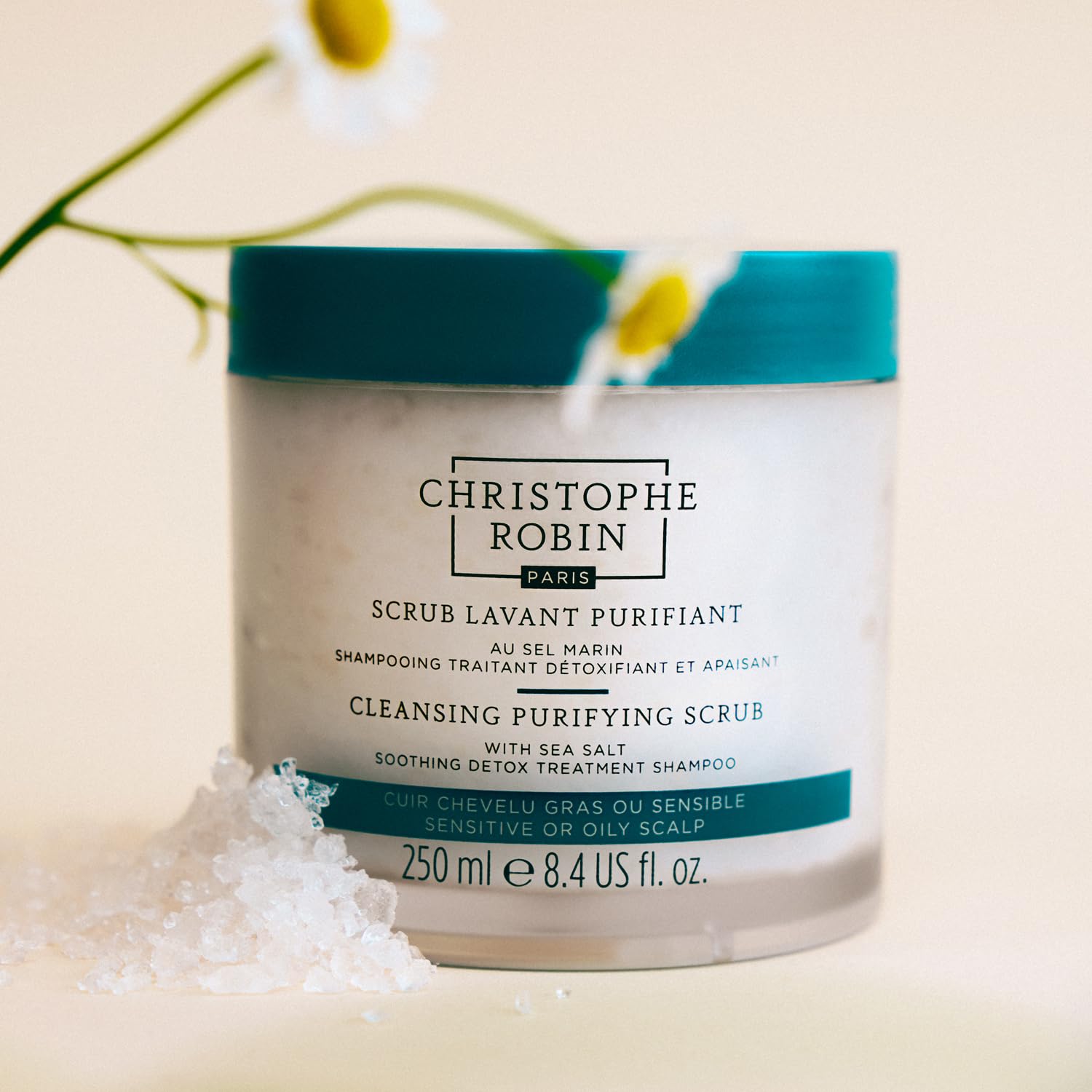 Christophe Robin scalp scrub 250ml size comparison