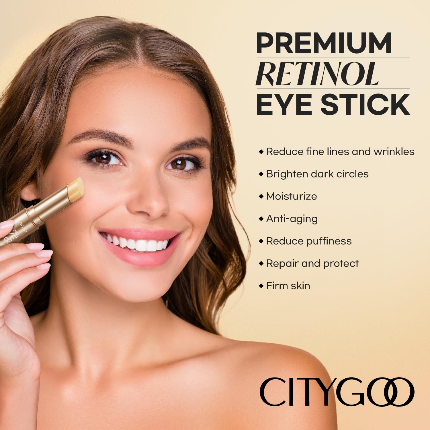 CITYGOO Retinol Eye Cream Stick showing the twist-up balm for under-eye wrinkles