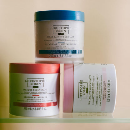 Christophe Robin purifying scrub being applied to wet hair