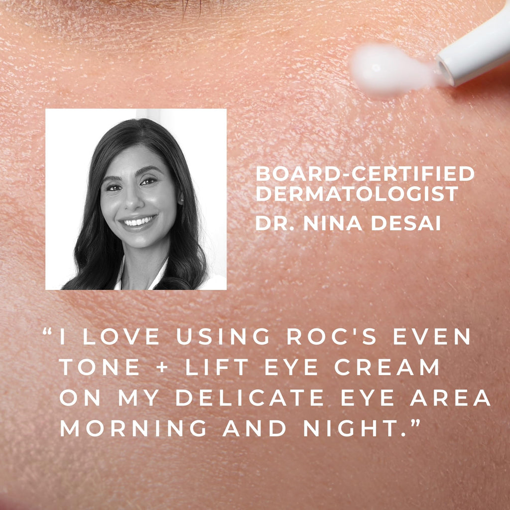 RoC eye treatment product next to sample packet