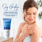 Angle shot of Hermon Folliculitis Cream packaging box and tube together.