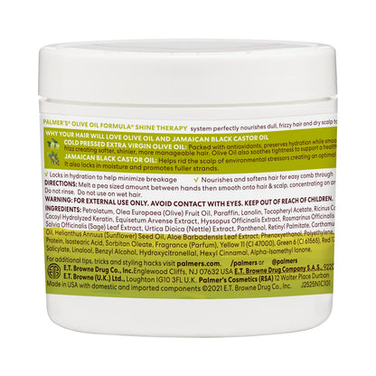 Palmers Olive Oil hair balm product label detail