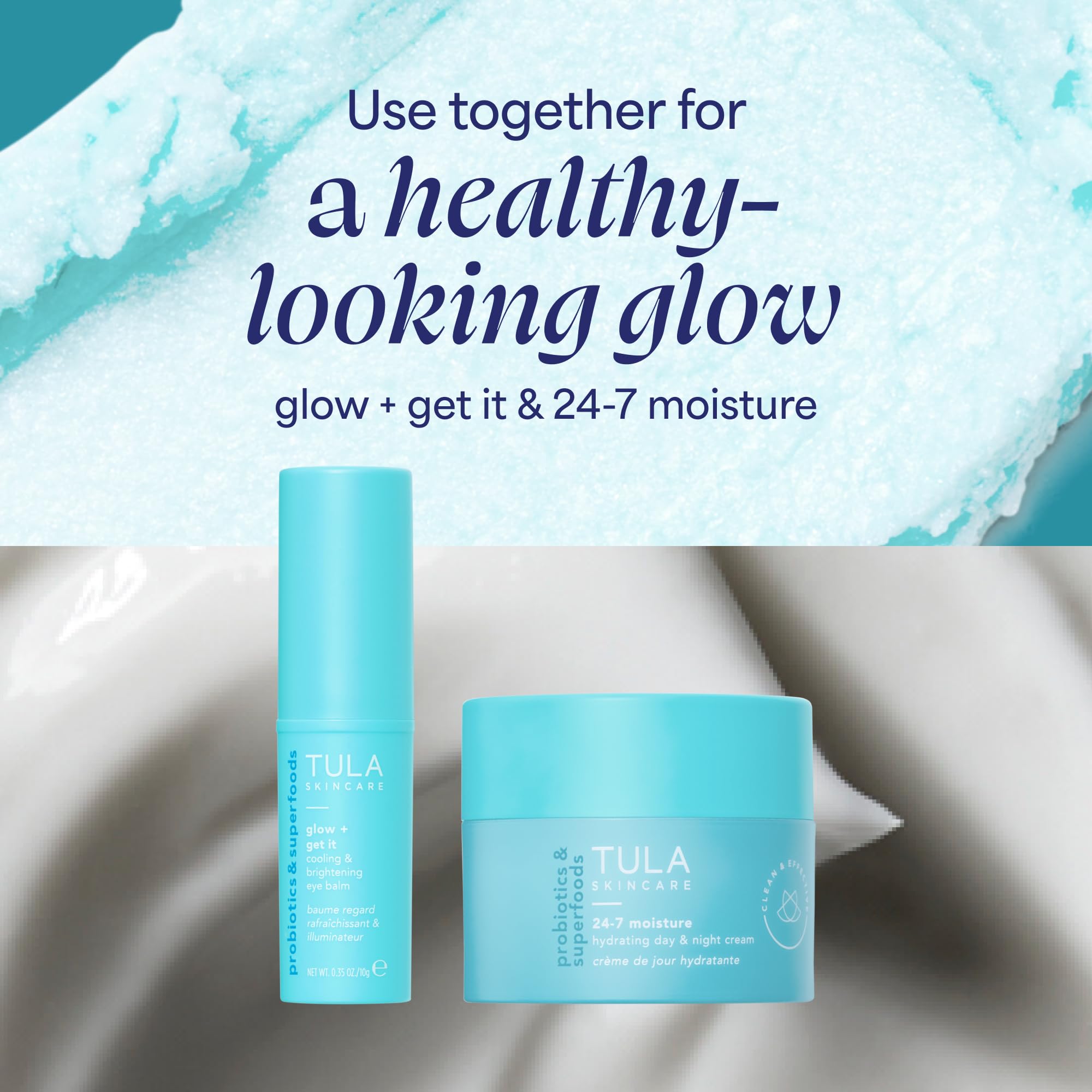Tula undereye brightener stick open showing aqua balm