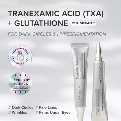 Mary and May Korean eye cream tube on clean background