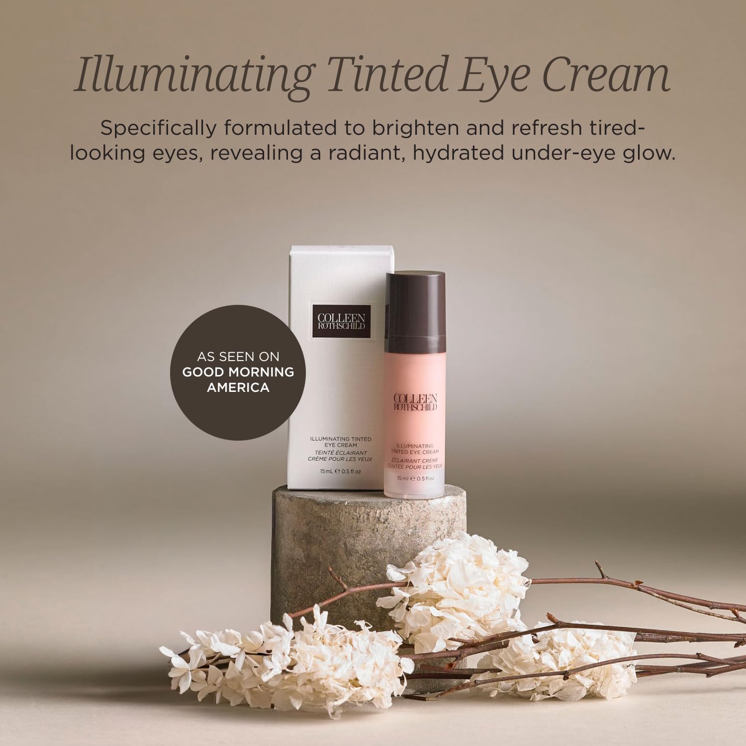 Colleen Rothschild brightening eye cream bottle on a clean surface