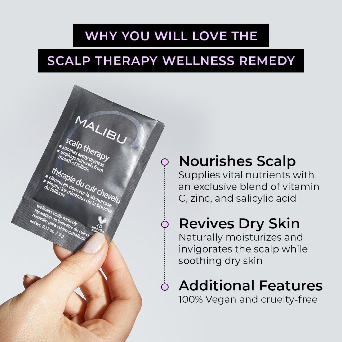 Scalp treatment application process with Malibu C