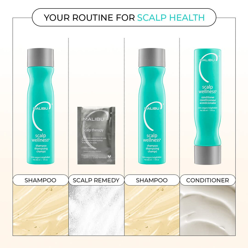 Malibu C scalp therapy packet overhead flat lay view