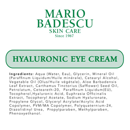 Applying Mario Badescu eye cream for puffiness